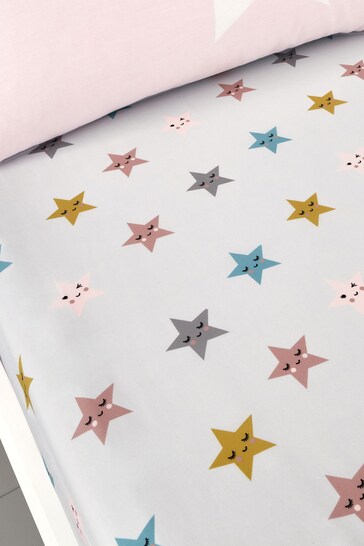 Cosatto Set of 2 Pink Kids Happy Stars Fitted Sheets