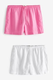 Pink/White Boy Tie Waisted Shorts 2 Pack - Image 1 of 7