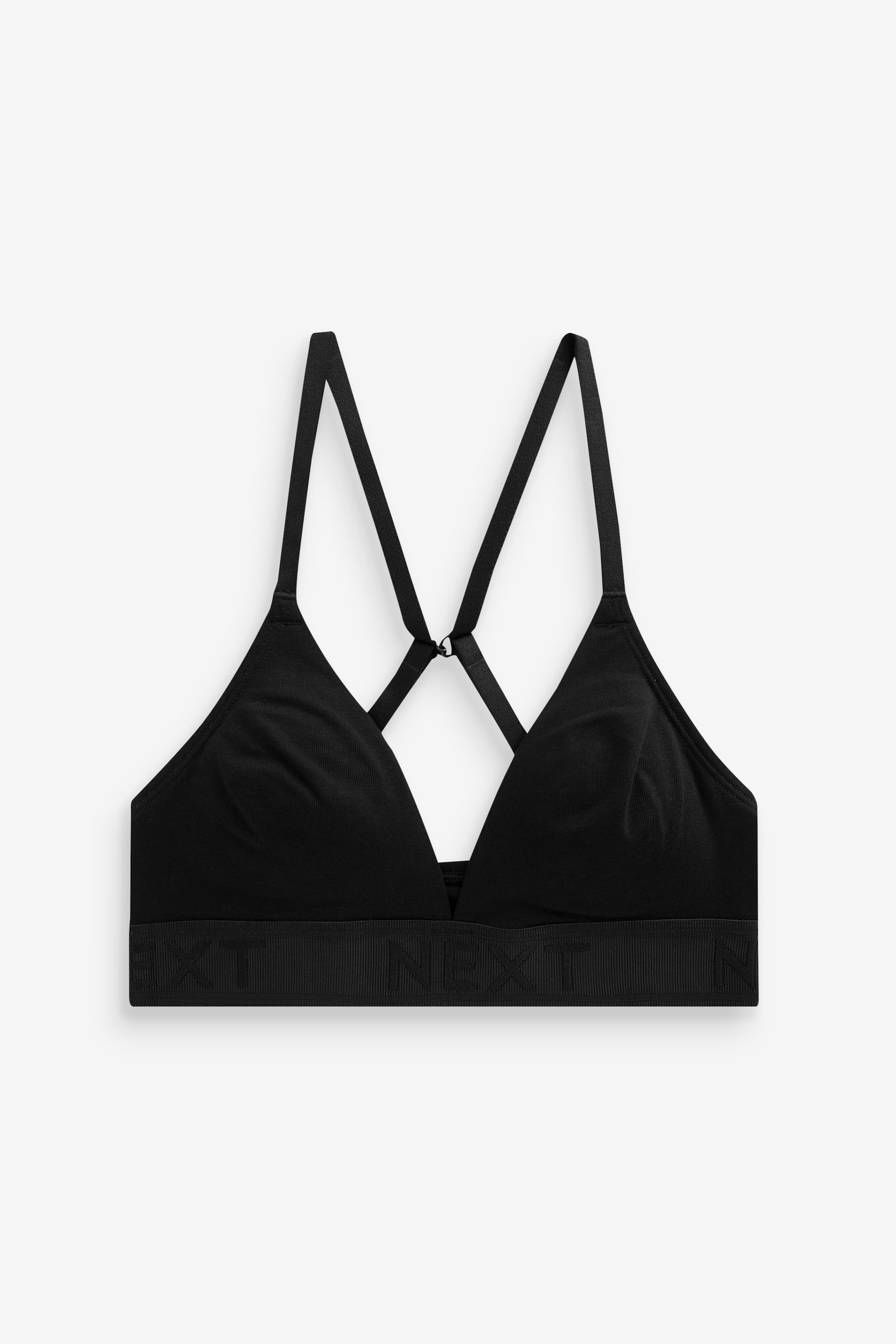 Black/White Cotton Logo Triangle Bralets 2 Pack - Image 10 of 11