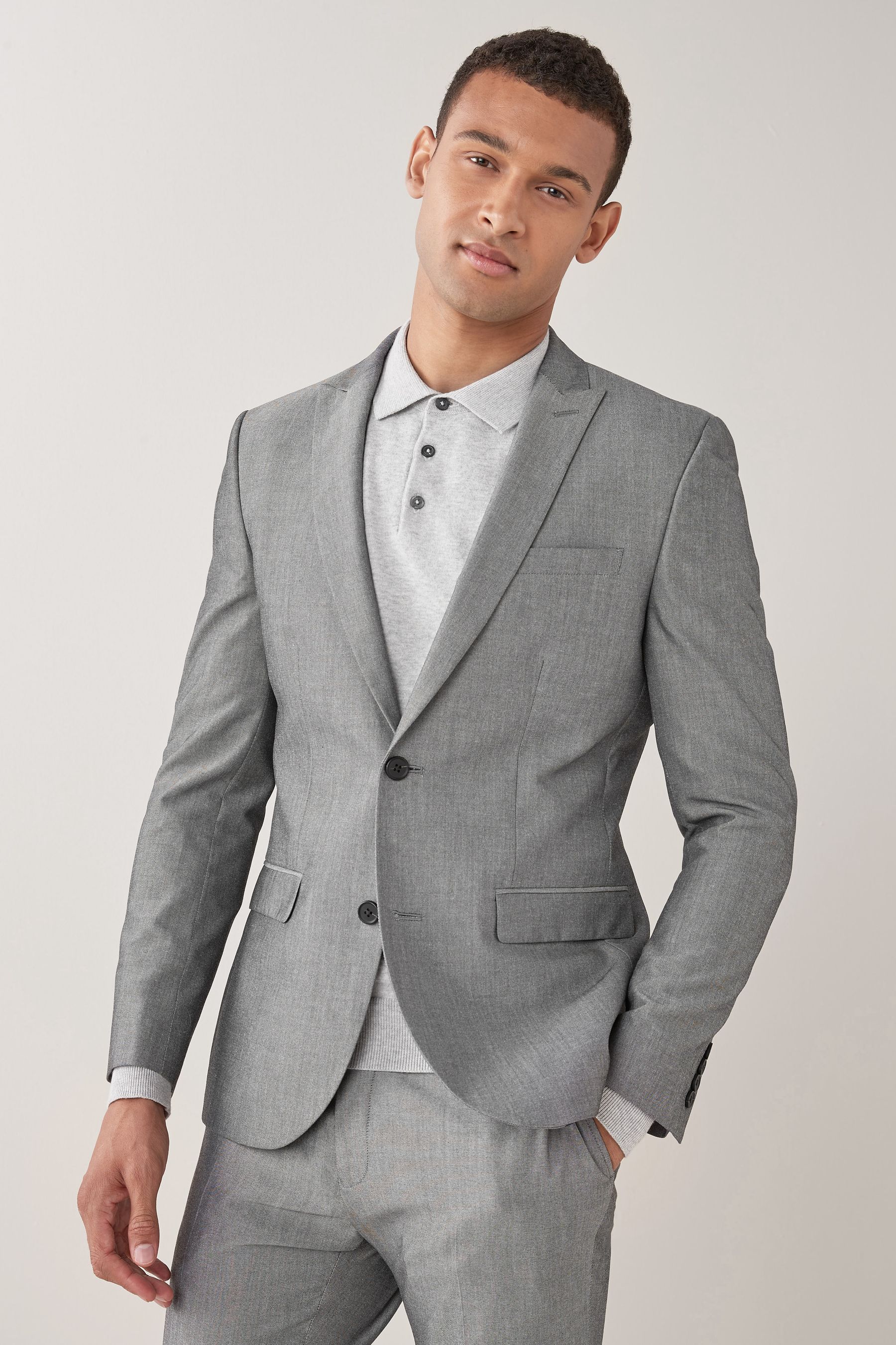 Grey skinny blazer deals