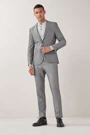 Light Grey Skinny Fit Two Button Suit Jacket - Image 3 of 10