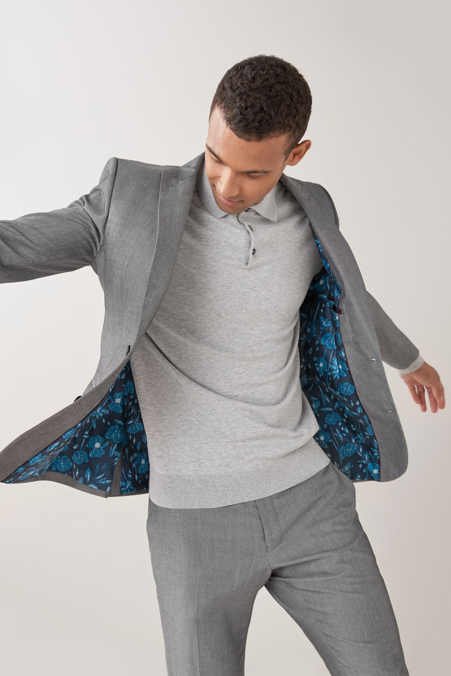 Grey skinny blazer hot sale