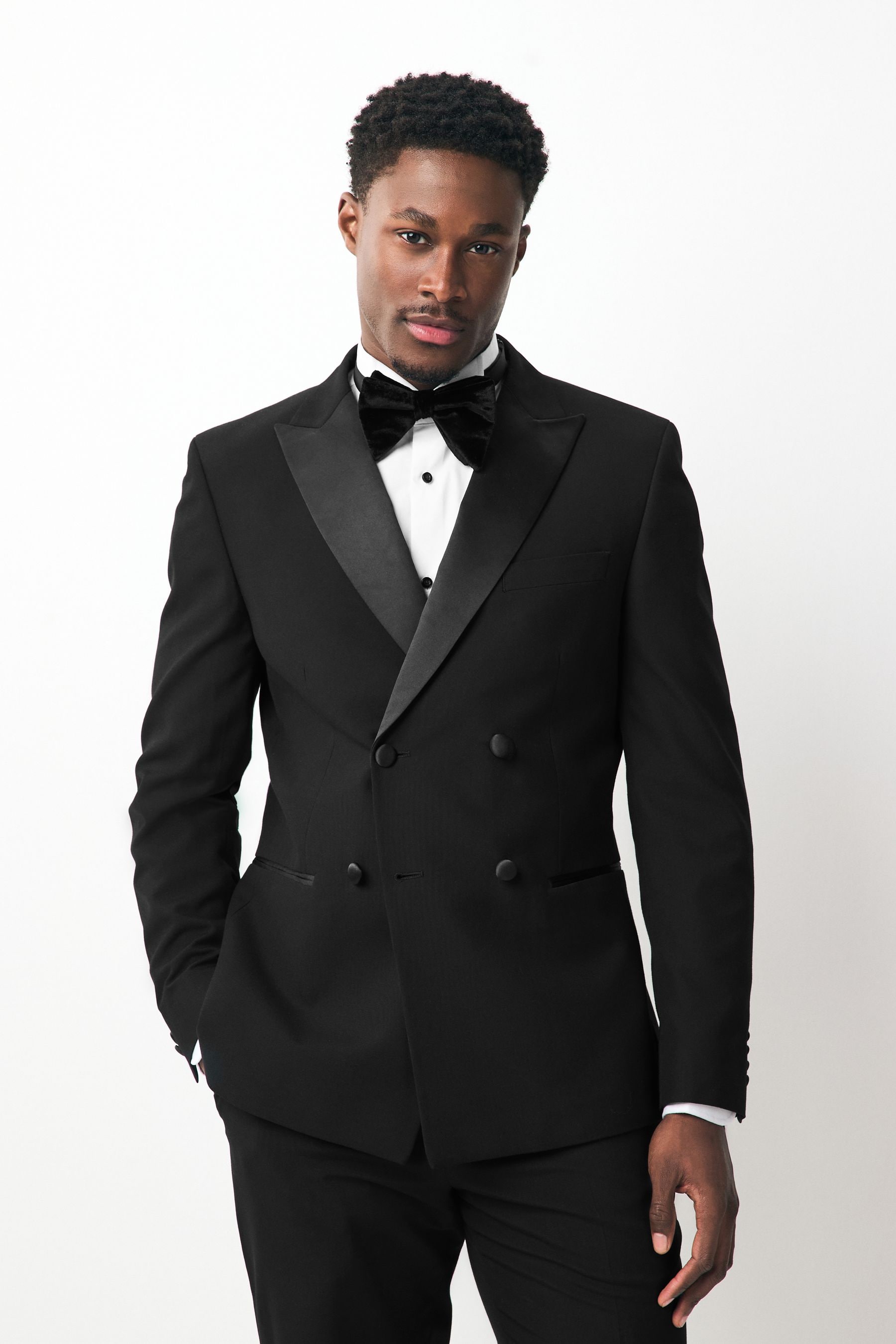 Buy Black Slim Fit Tuxedo Suit Jacket from the Next UK online shop