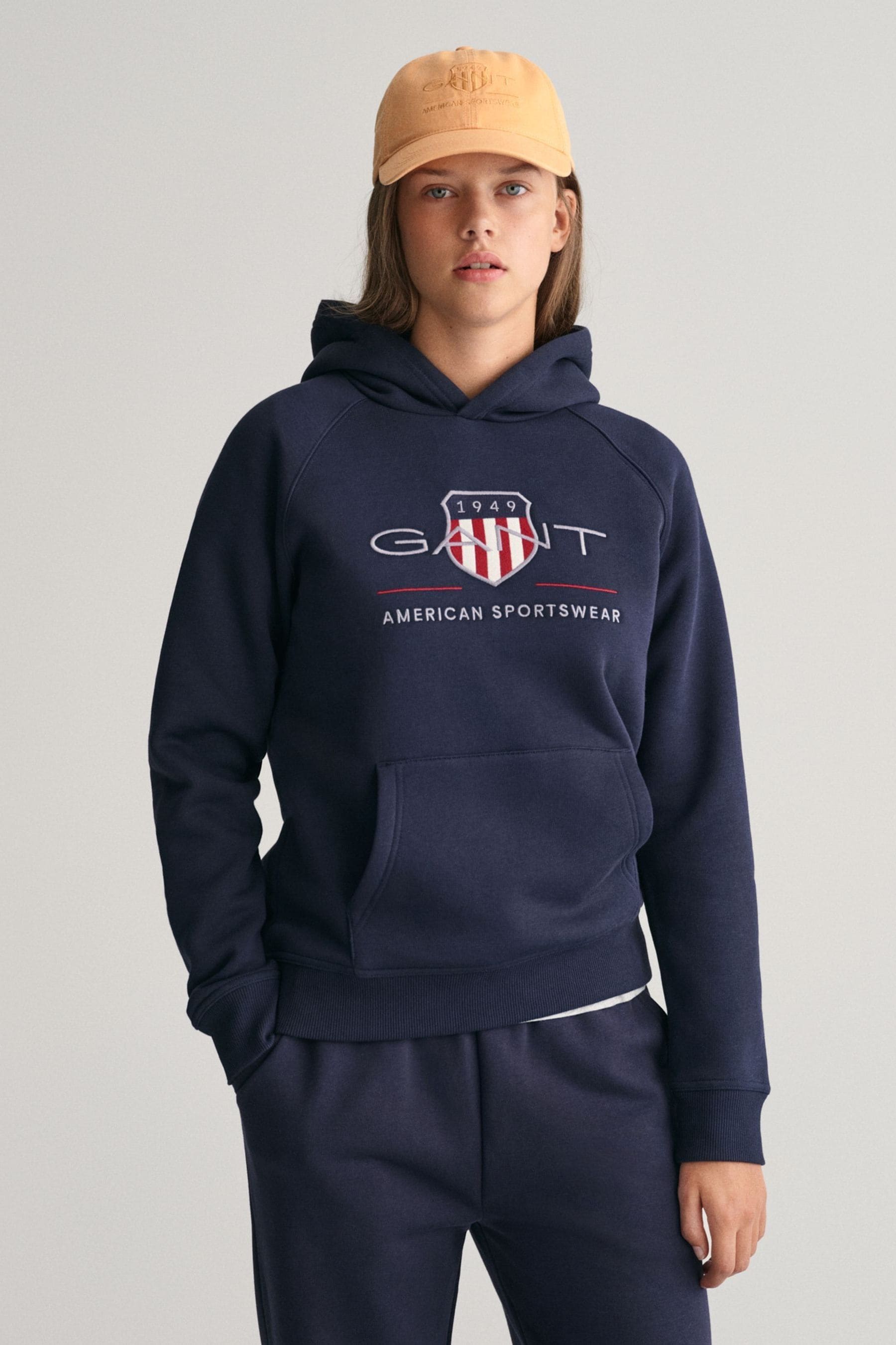 GANT Evening Blue Teens Archive Shield Hoodie 1112years Boys