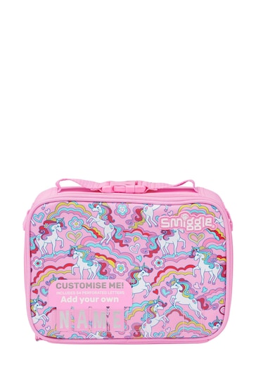 Smiggle Pink Wild Side Square Attach Id Lunch Box