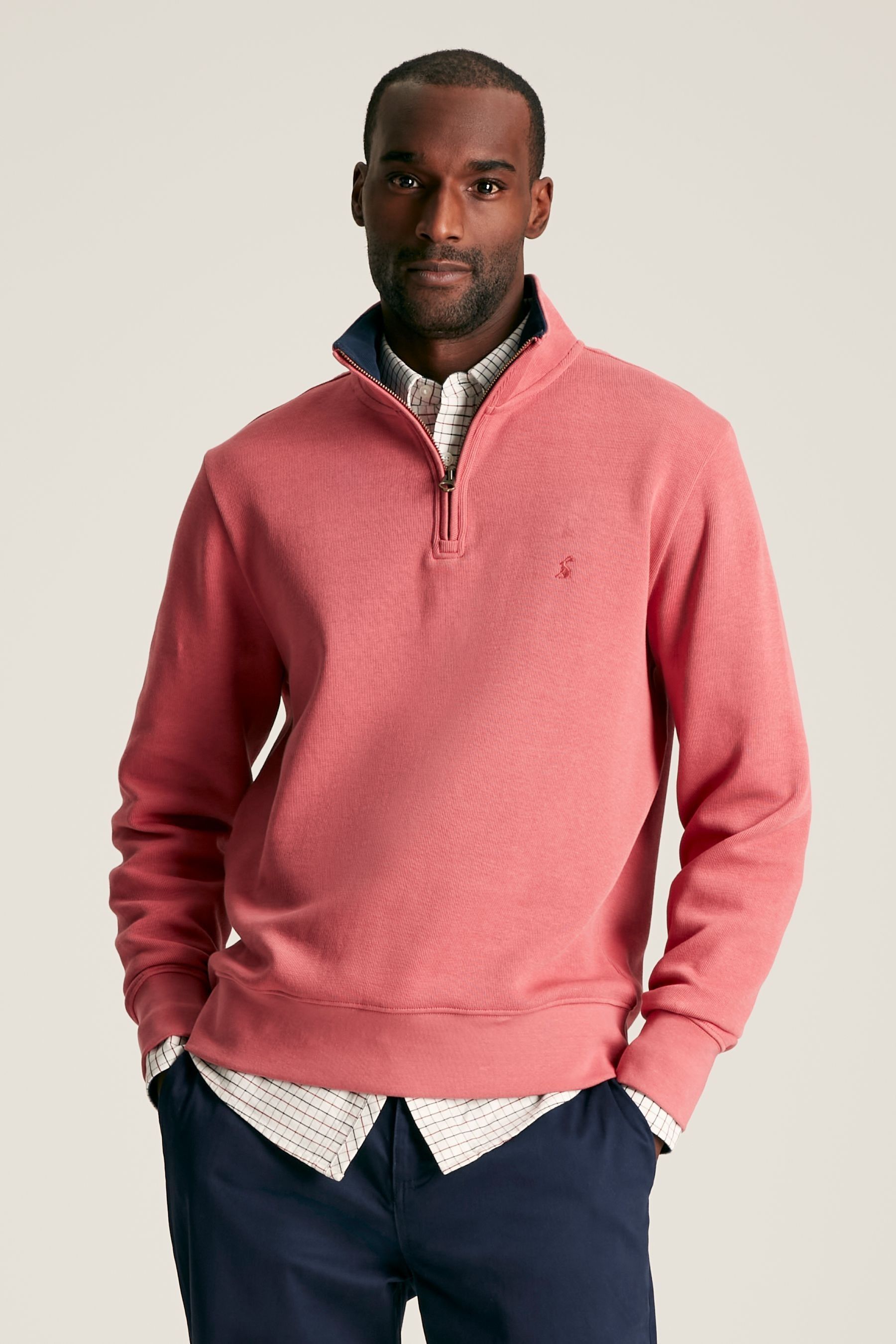 Buy Joules Alistair Pink Quarter Zip Cotton Sweatshirt from the Next UK online shop