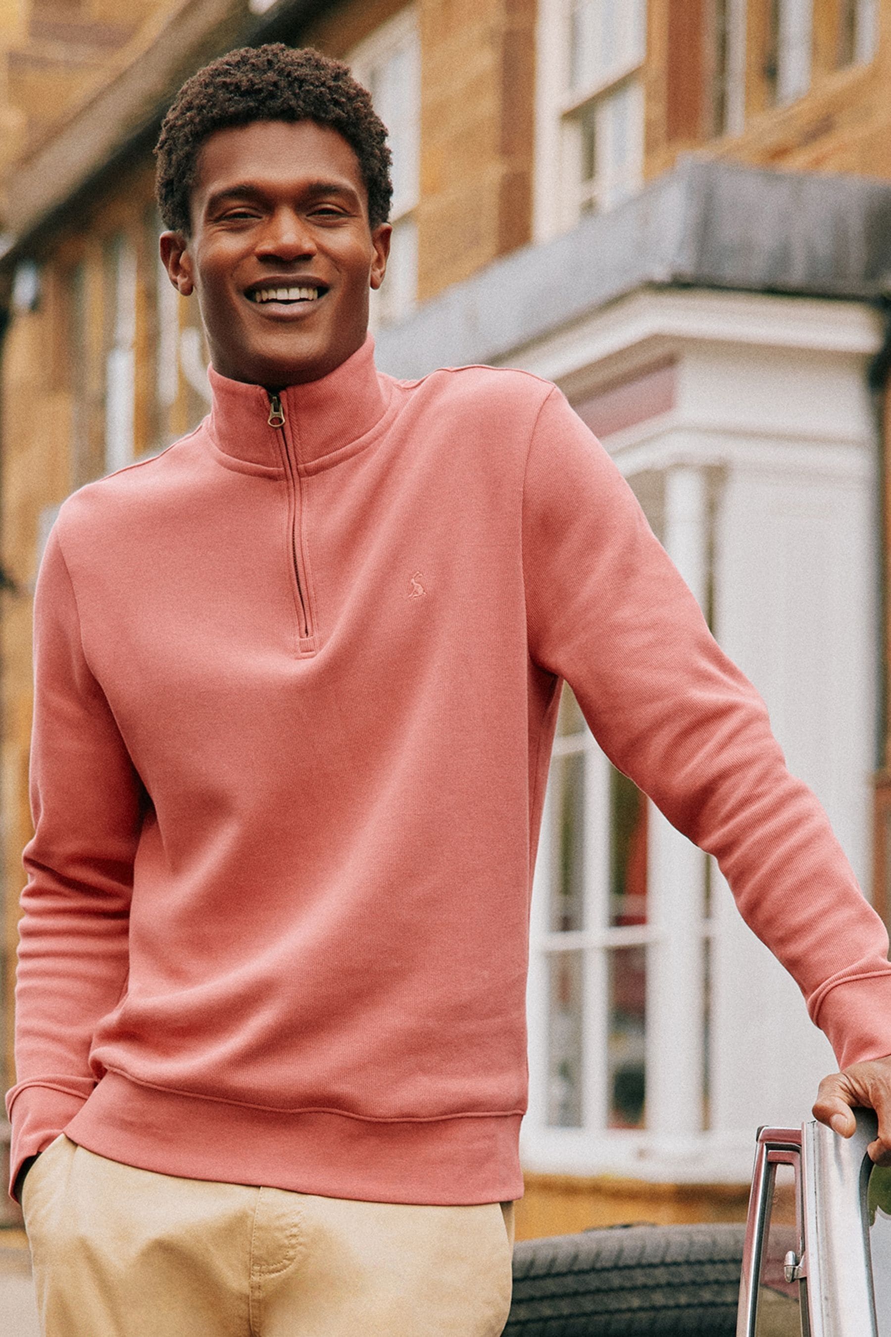 Quarter zip cotton sweatshirt on sale