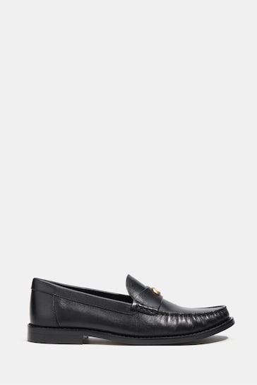 COACH Jolene Black Leather Loafers