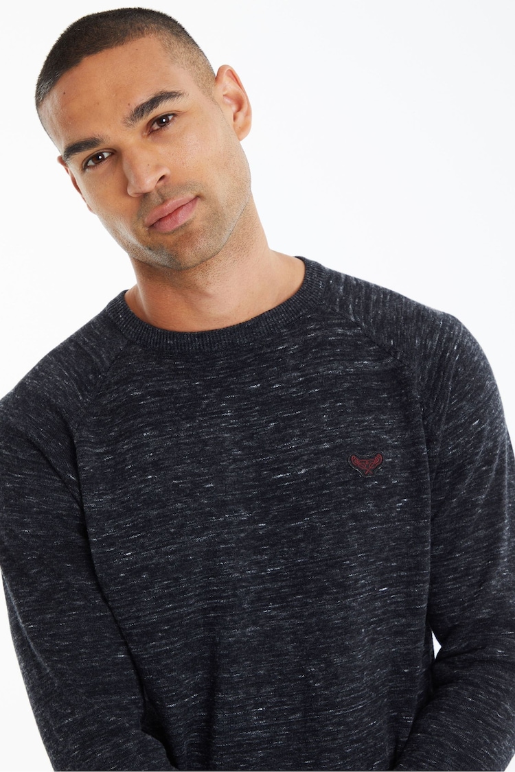 Threadbare Black 100% Cotton Crew Neck Knitted Jumper - Image 4 of 4