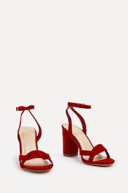 Linzi Red Regina Block Heeled Sandals With Intertwined Front Straps - Image 3 of 5