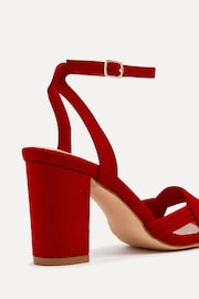 Linzi Red Regina Block Heeled Sandals With Intertwined Front Straps - Image 4 of 5