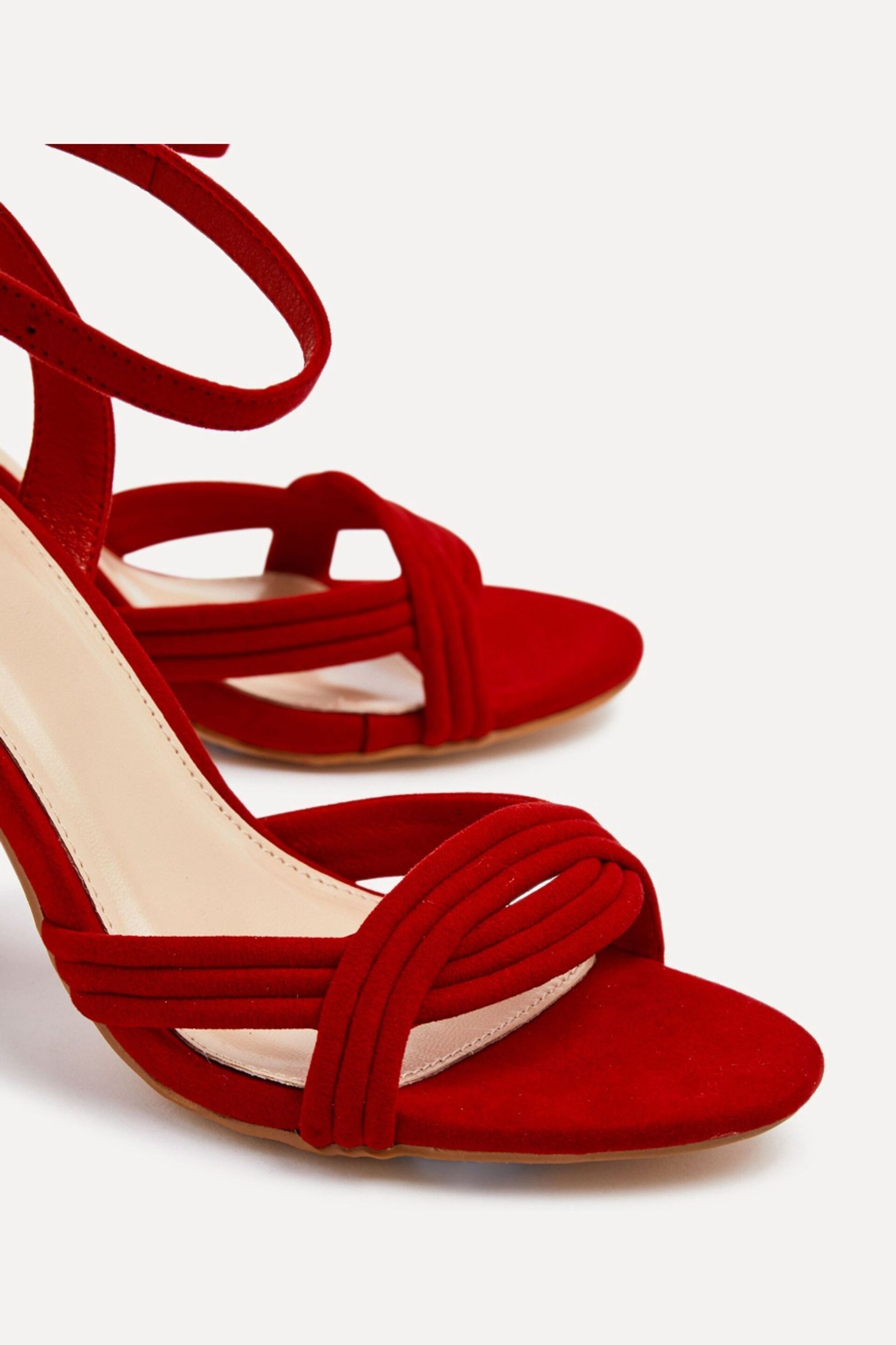 Linzi Red Regina Block Heeled Sandals With Intertwined Front Straps - Image 5 of 5