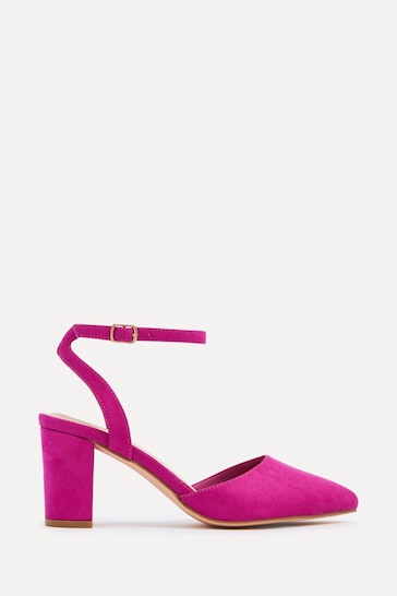 Linzi Pink Wide Fit Larsa Pointed Toe Court Shoes