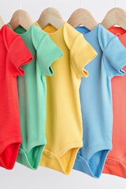 Bright Plain Short Sleeve Baby Bodysuits 5 Pack - Image 8 of 11