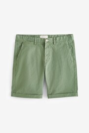 GANT Green Regular Fit Sunfaded Cotton Twill Shorts - Image 5 of 5