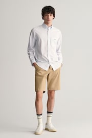 GANT Cream Relaxed Organic Cotton Blend Twill Shorts - Image 4 of 7