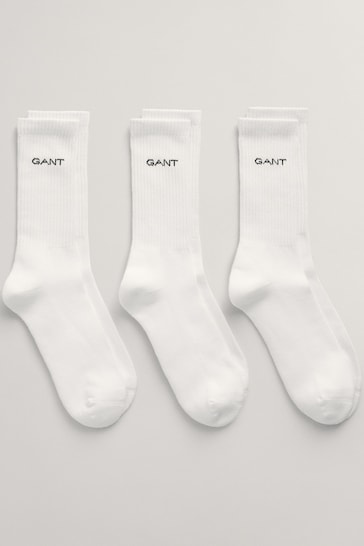 GANT Sport White Socks 3 Pack
