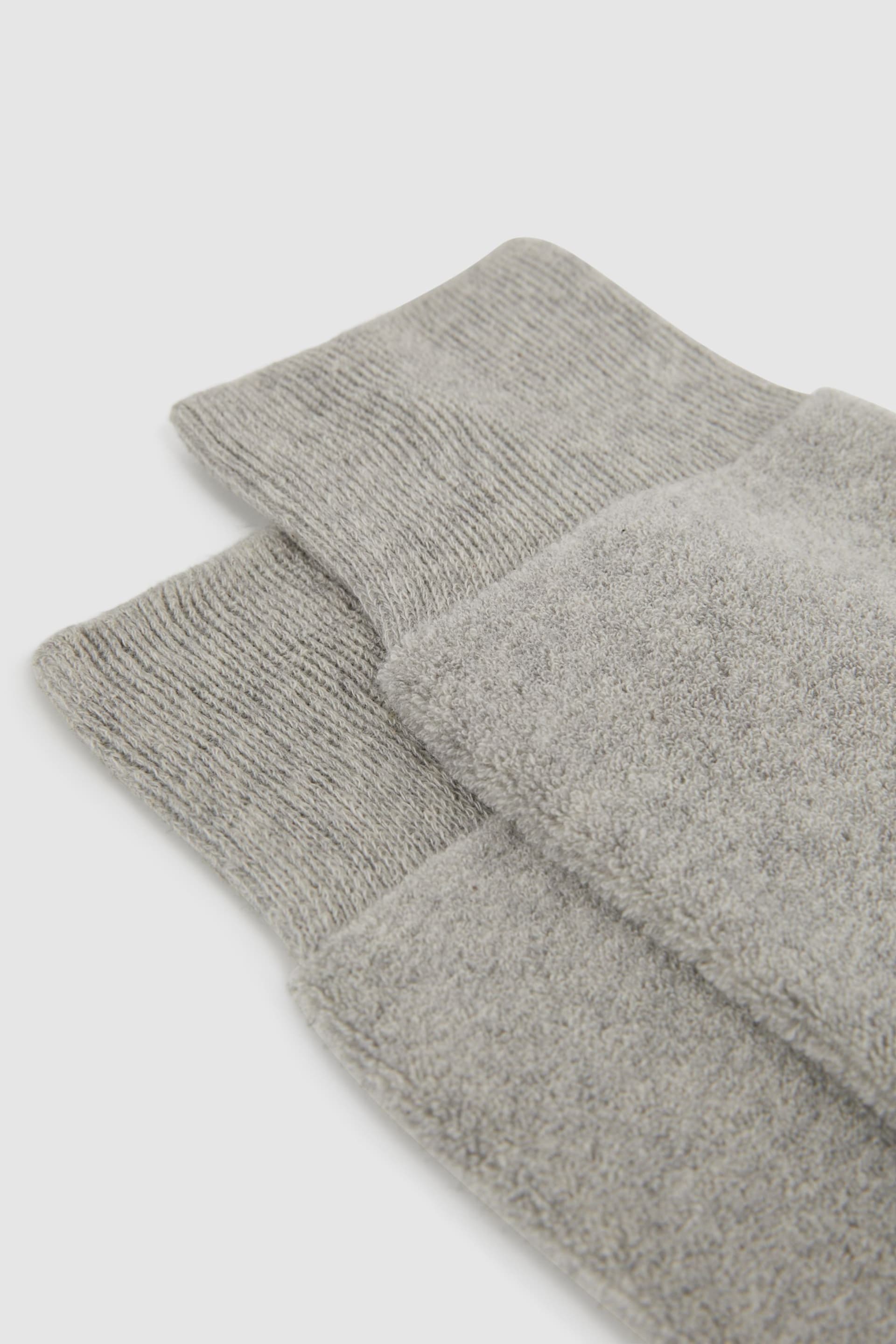 Reiss Grey Melange Alers Cotton Blend Terry Towelling Socks - Image 2 of 3