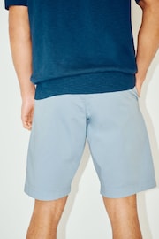 GANT Light Blue Relaxed Organic Cotton Blend Twill Shorts - Image 3 of 5