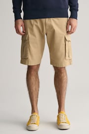 GANT Khaki Green Relaxed Twill Cargo Shorts - Image 5 of 6