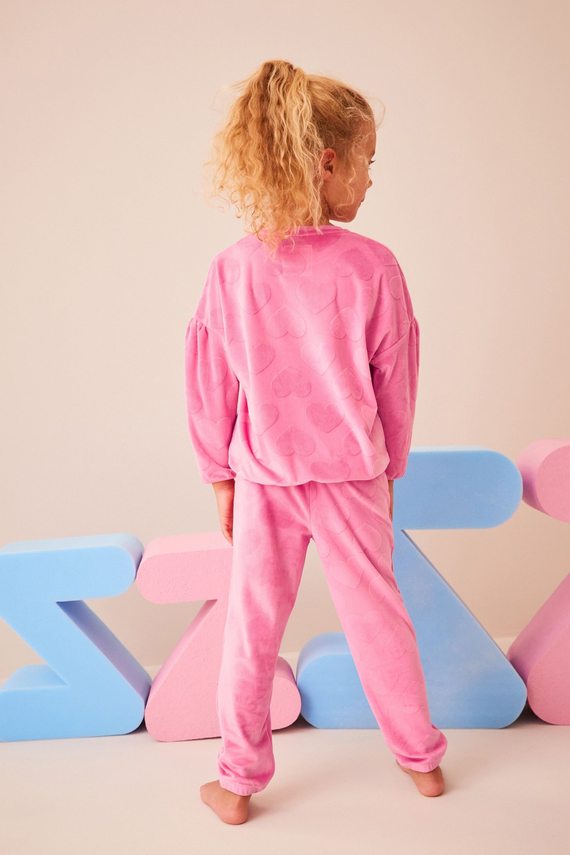 Pink Heart Cosy Fleece Pyjamas (3-16yrs) - Image 3 of 10