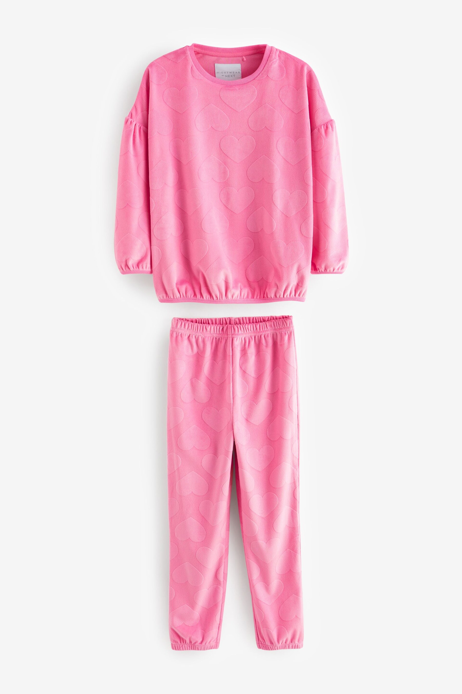 Pink Heart Cosy Fleece Pyjamas (3-16yrs) - Image 7 of 10