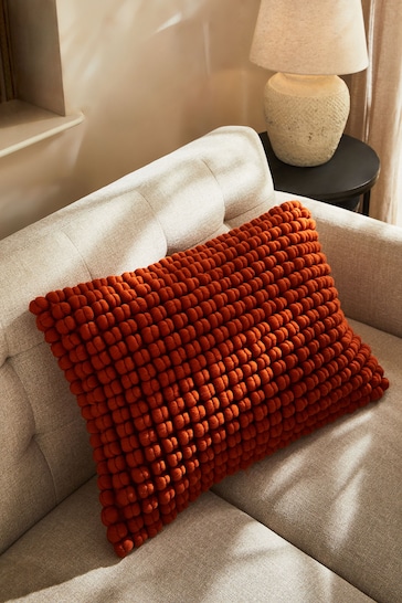 Rust Brown 40 x 59cm Global Bobble Cushion