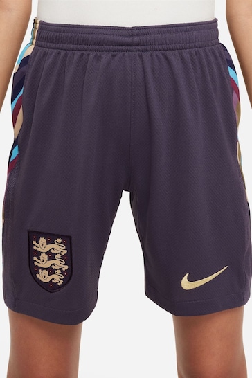 Nike Purple Jr. Dri-FIT England Away Stadium Football Shorts