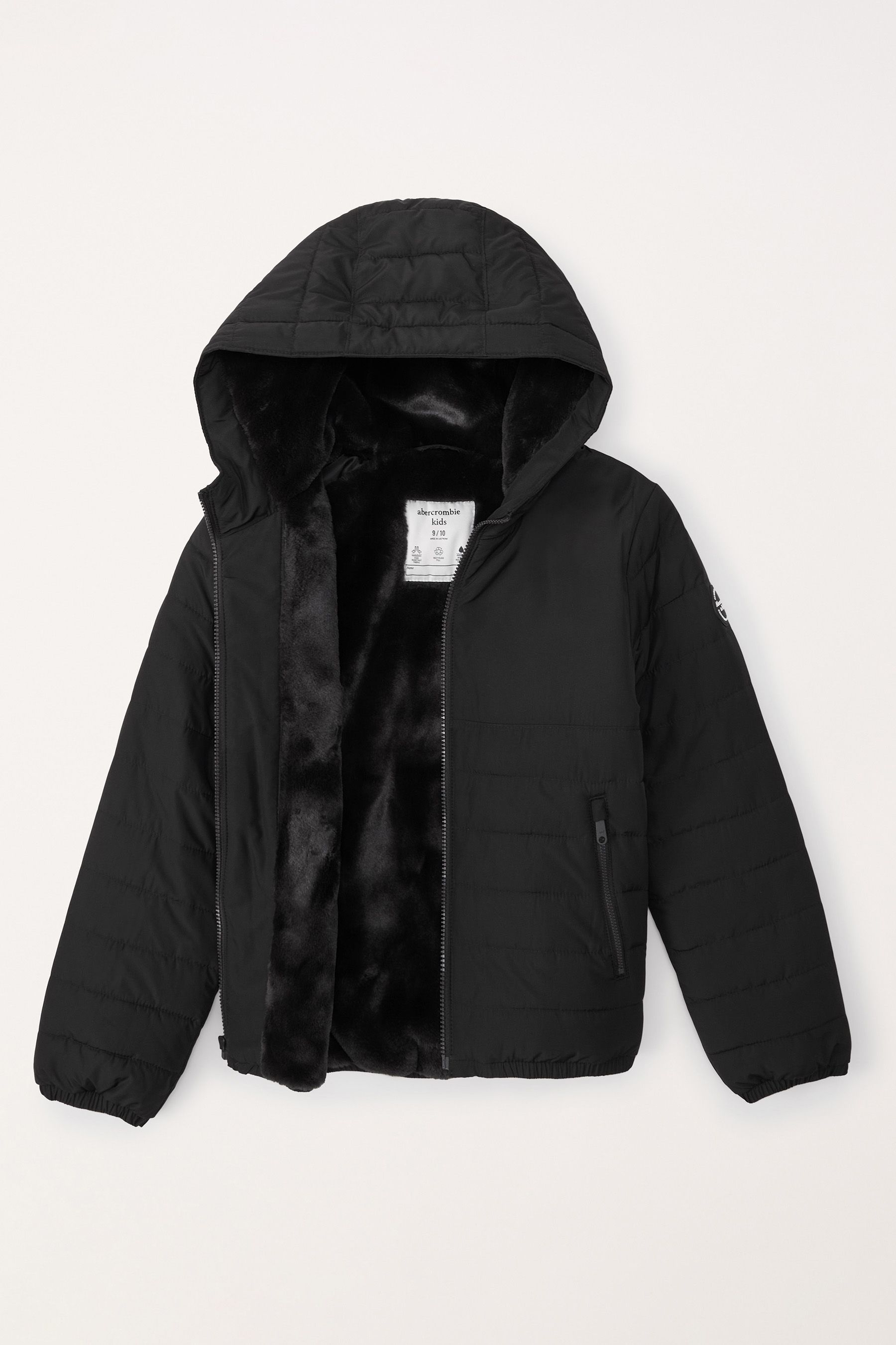 Buy Abercrombie Fitch Puffer Jacket Black Coat from Next Luxembourg
