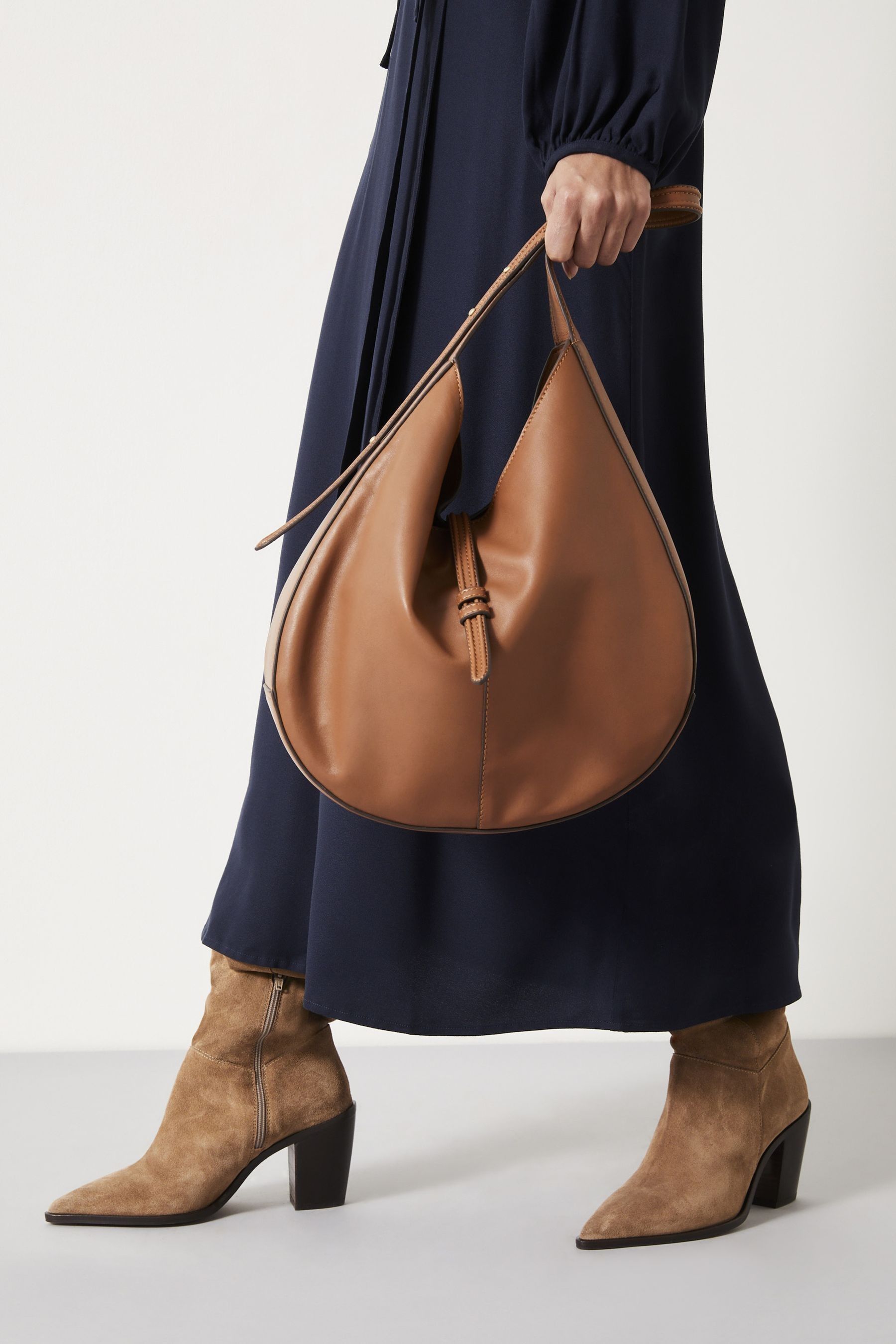 Buy Hush Brown Isla Leather Scoop Tote Bag from the Next UK online shop