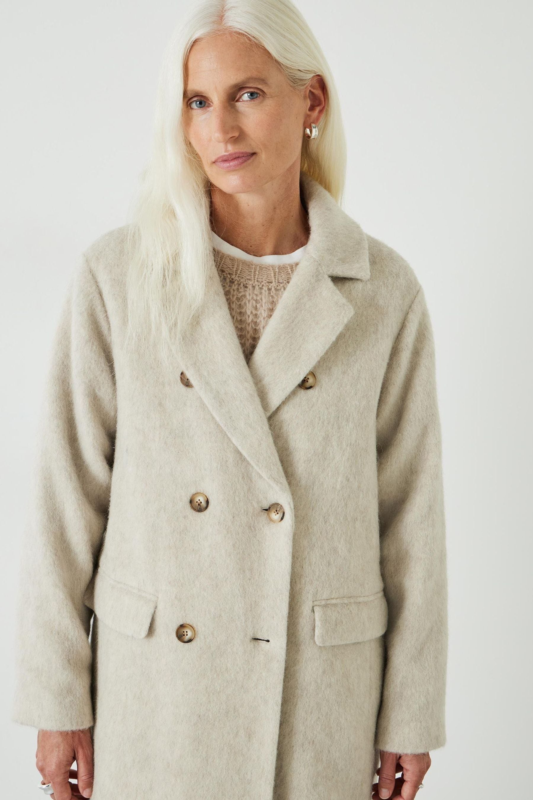 Buy Hush Cream Scout Double Breasted 100 Cotton Coat from Next Canada