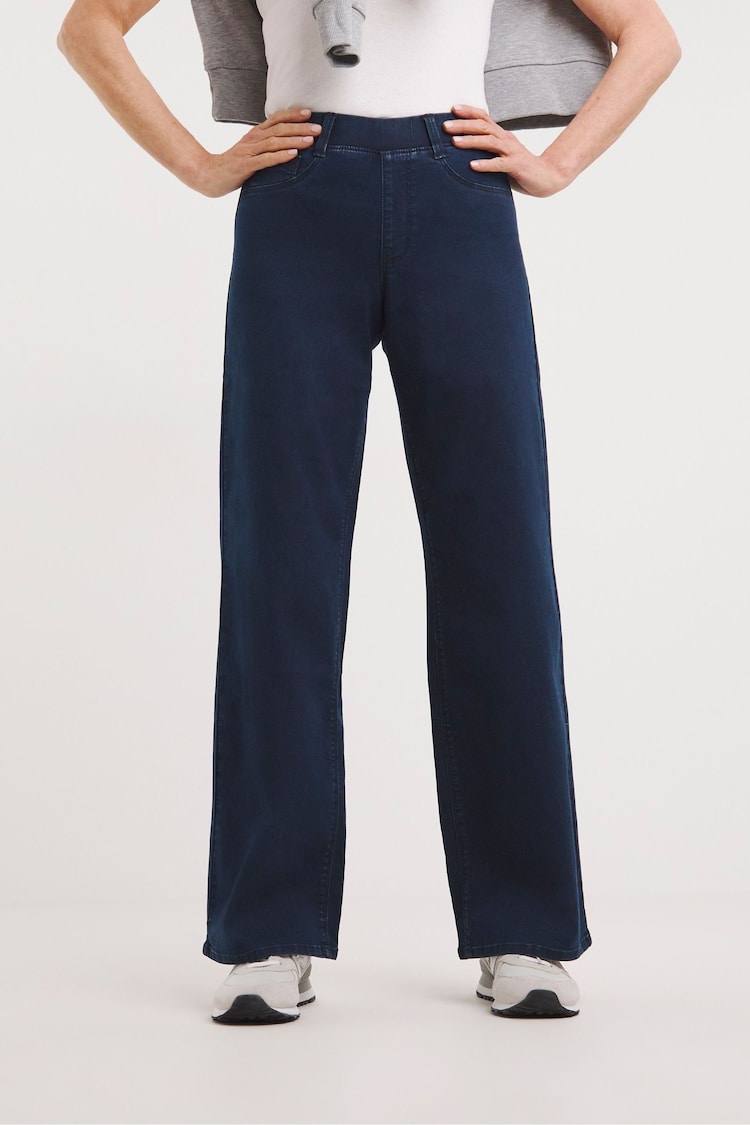 JD Williams Indigo Wide Leg Jeggings - Image 1 of 4