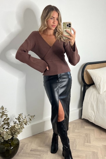 Style Cheat Brown Kallie Knitted Jumper