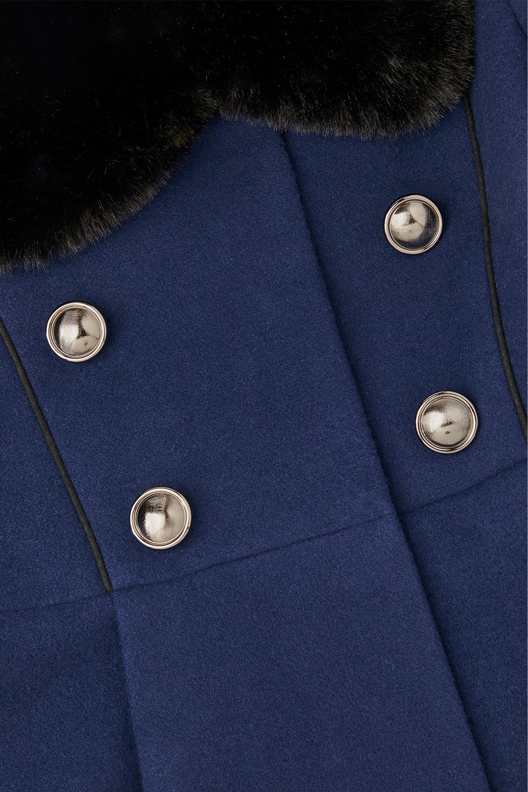 Fur trim peacoat online