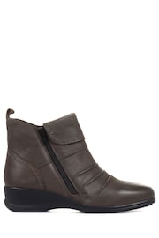 Pavers Grey Ladies Dual Zip Leather Ankle Boots - Image 1 of 5