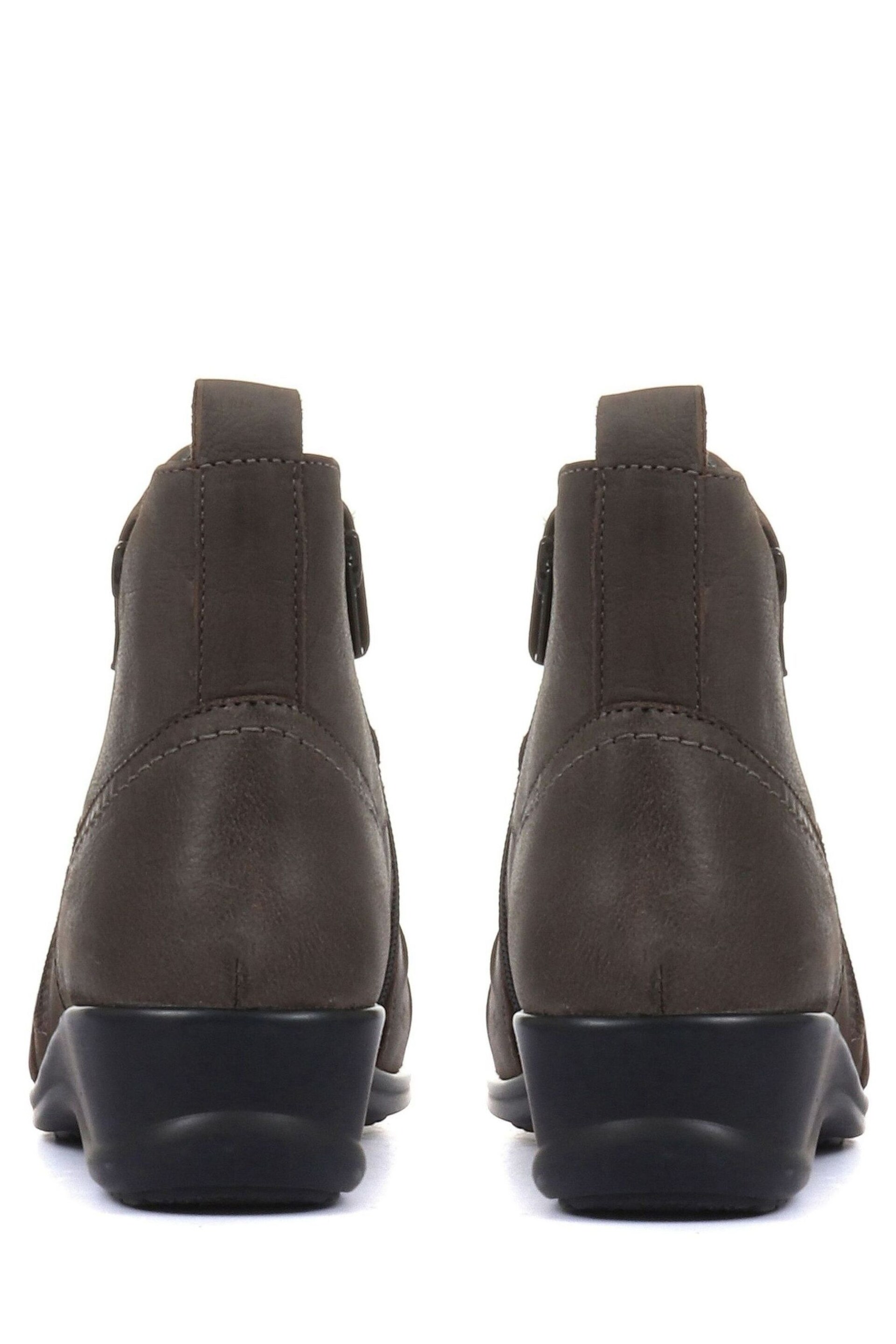 Pavers Grey Ladies Dual Zip Leather Ankle Boots - Image 3 of 5