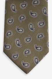 Khaki Green Paisley Signature Made In Italy Design Tie - Image 3 of 3