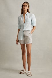 Reiss White Ezra Leather Raffia Sliders - Image 2 of 4