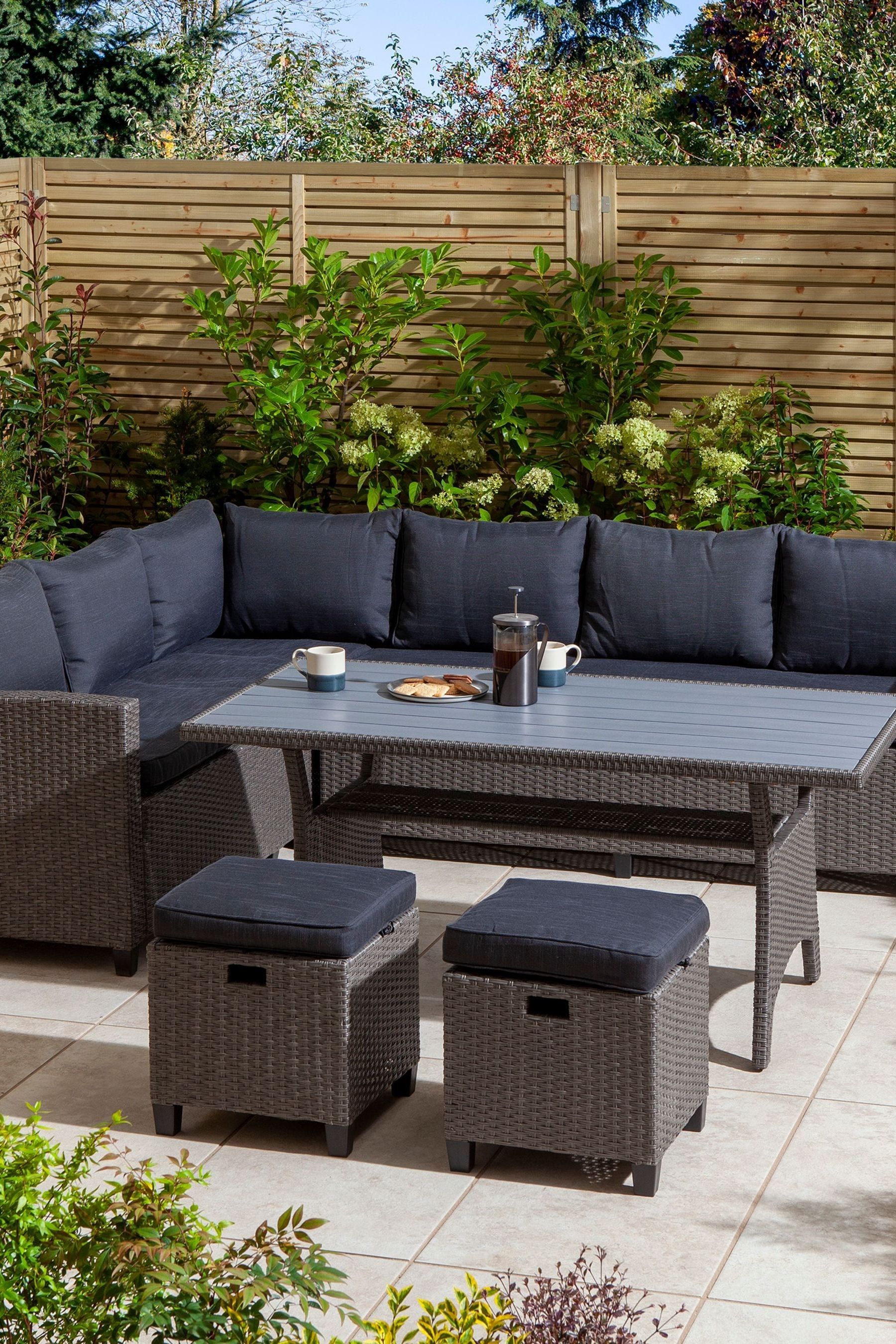 Rattan effect hotsell corner dining set