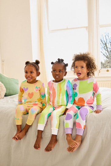 Rainbow 3 Pack Printed Long Sleeve Pyjamas (9mths-10yrs)