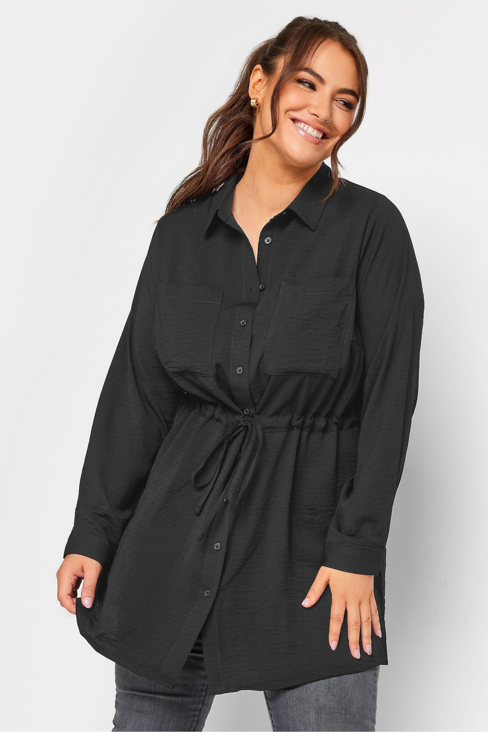 Yours Curve Black Utility Tunic - Image 1 of 4