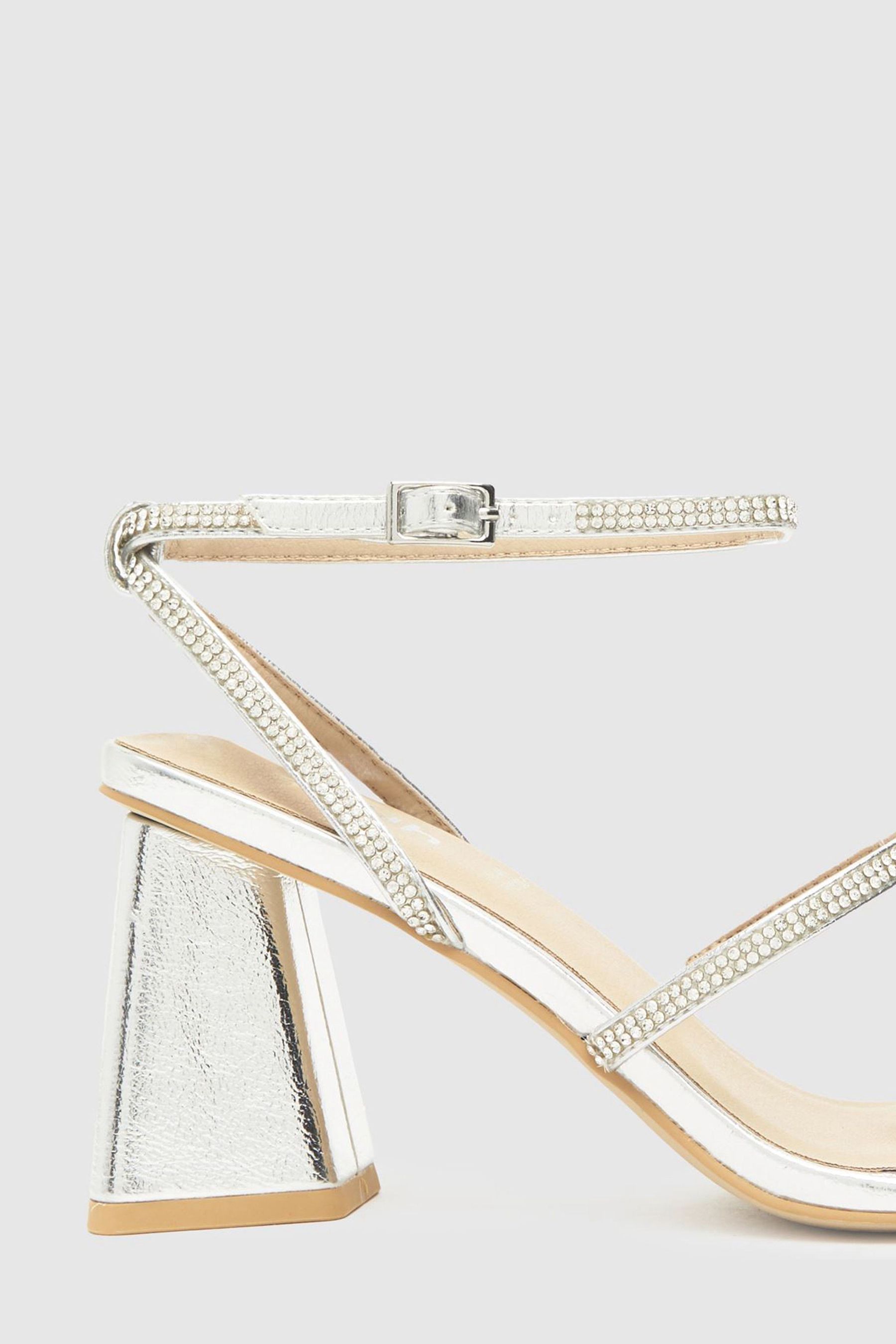 Office silver block heels shop