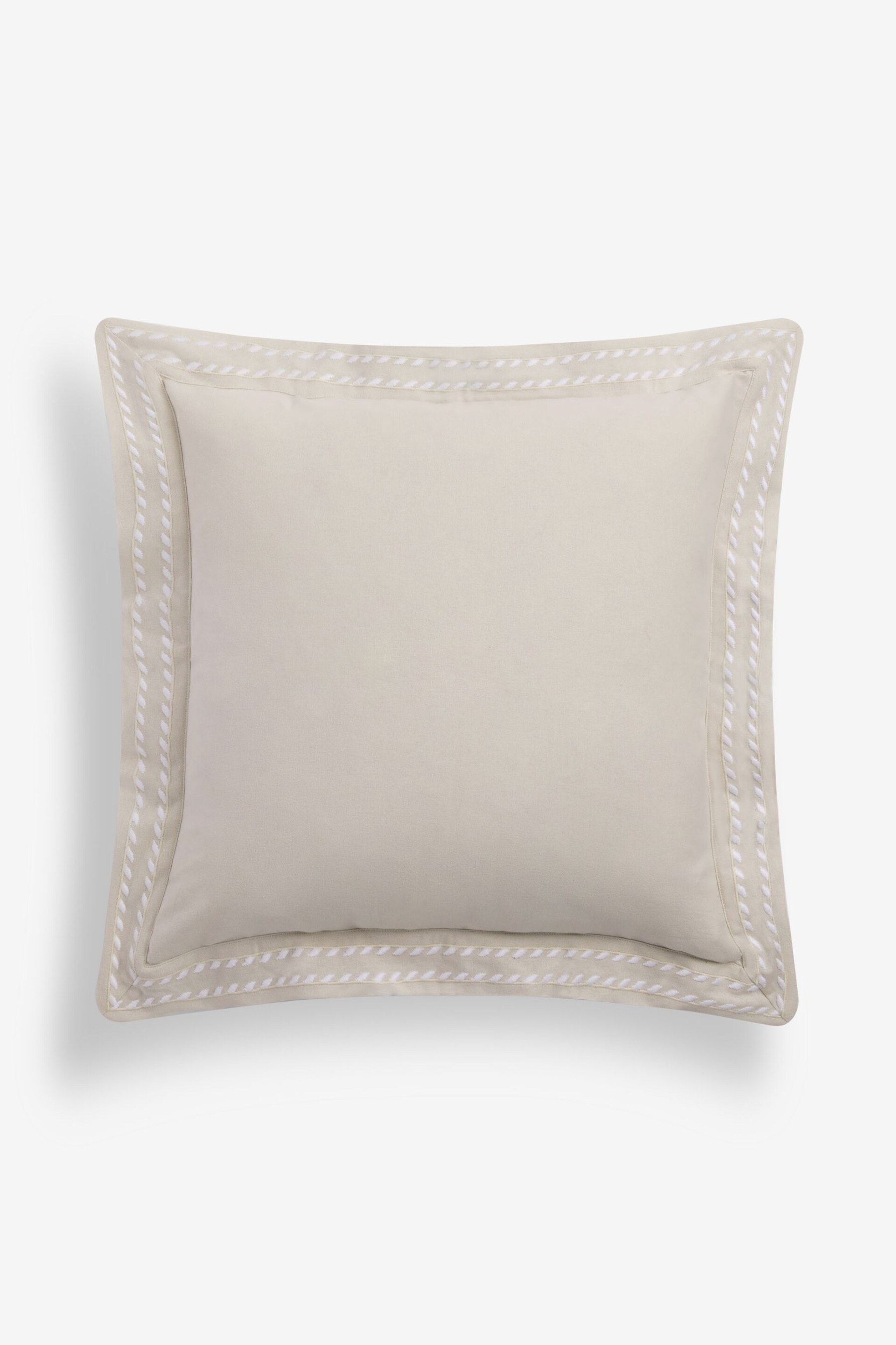 Natural 50 x 50cm Lulworth Stitched Flange Cushion - Image 3 of 4