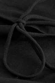 Black Linen Blend Tie Front Waistcoat - Image 6 of 6