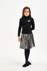 Nicole Miller Silver Pleated Skirt - Image 1 of 1