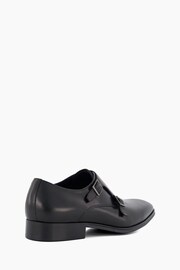 Dune London Black Situation Plain Toe Double Monk Shoes - Image 4 of 5