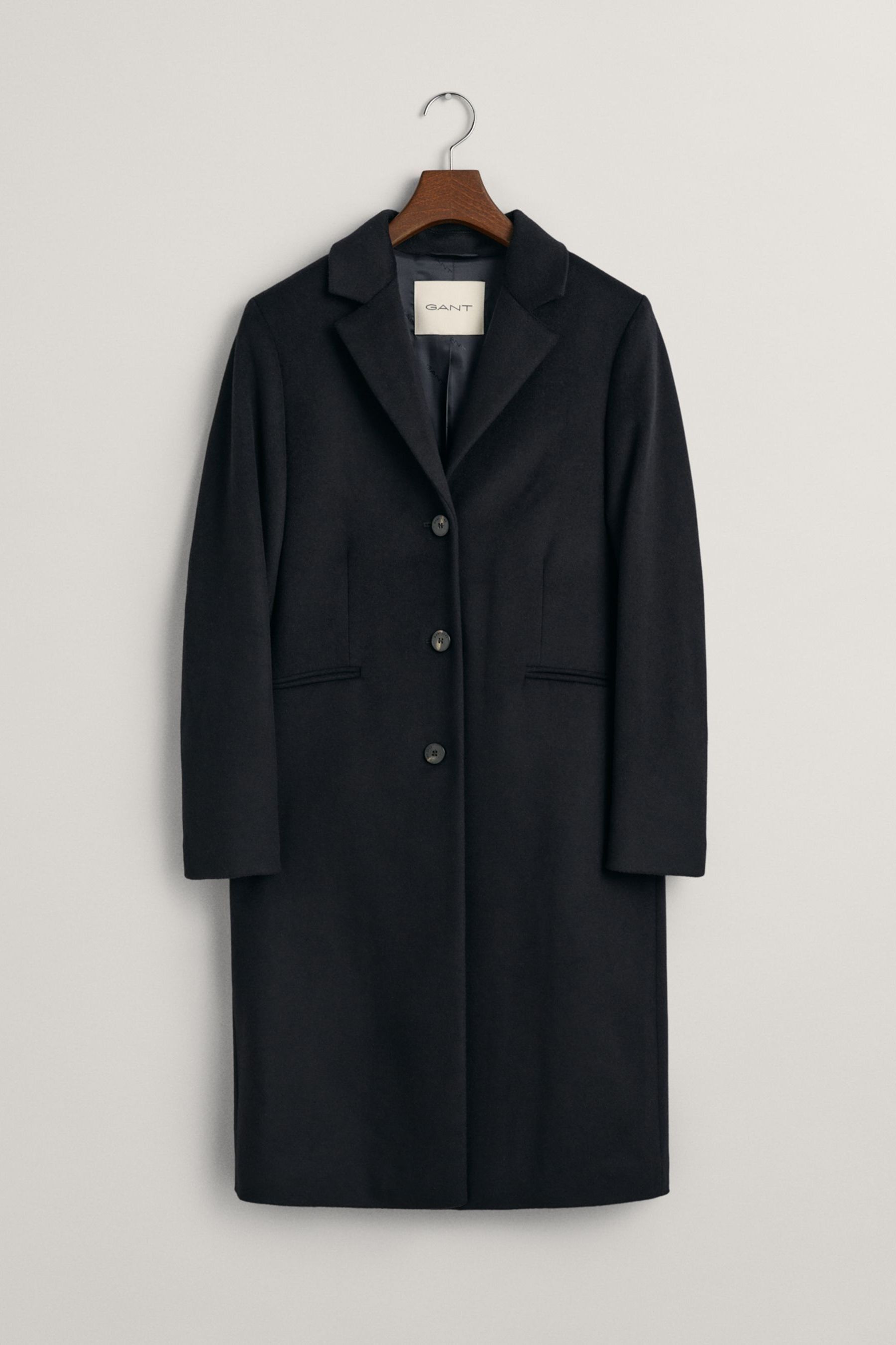 Buy GANT Wool Cashmere Blend Tailored Black Coat from Next Ireland