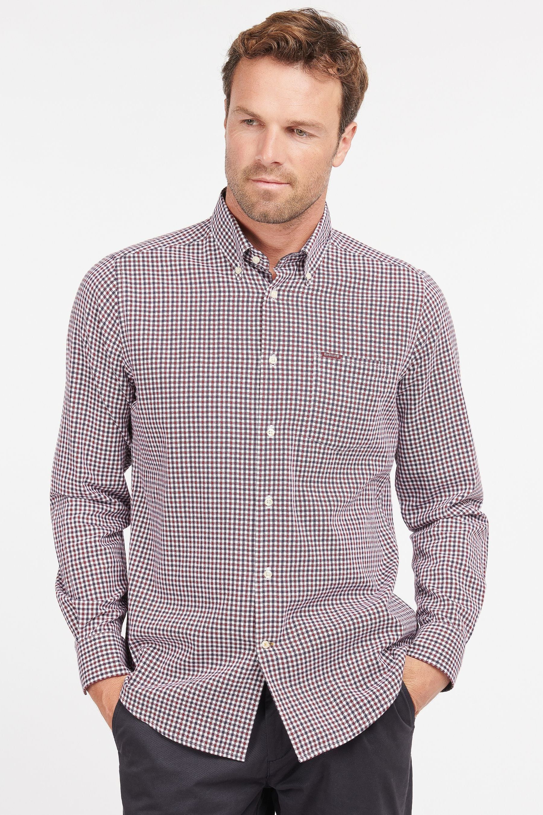 Barbour red check shirt store