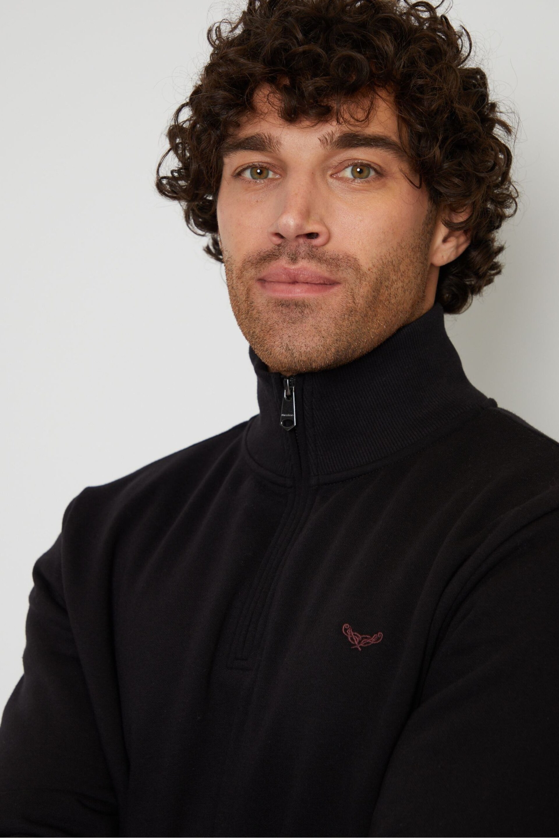 Threadbare Black 1/4 Zip Neck Sweatshirt - Image 4 of 4