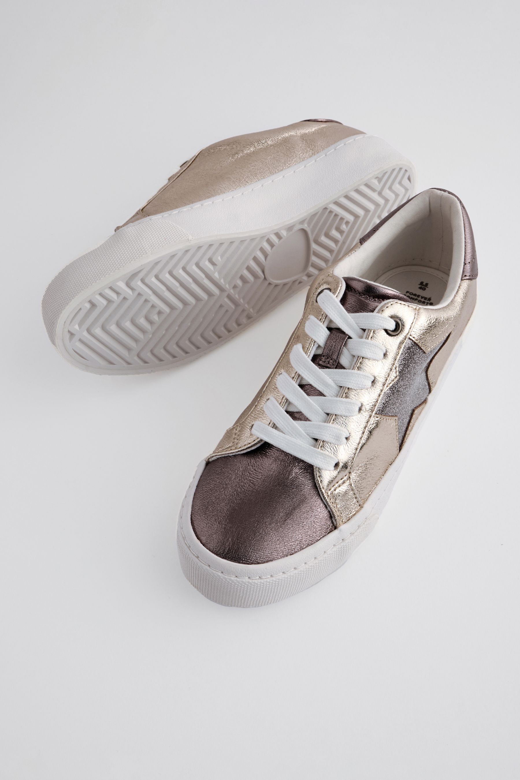 Buy Forever Comfort Patent Chunky Star Lace Up Trainers Next Ukraine